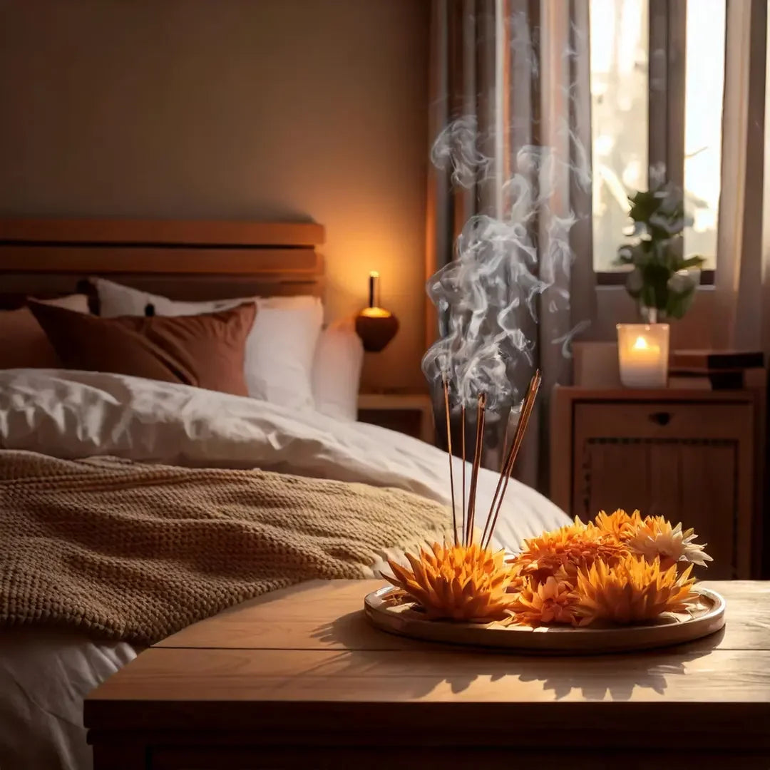 1000 Flowers incense in a bedroom