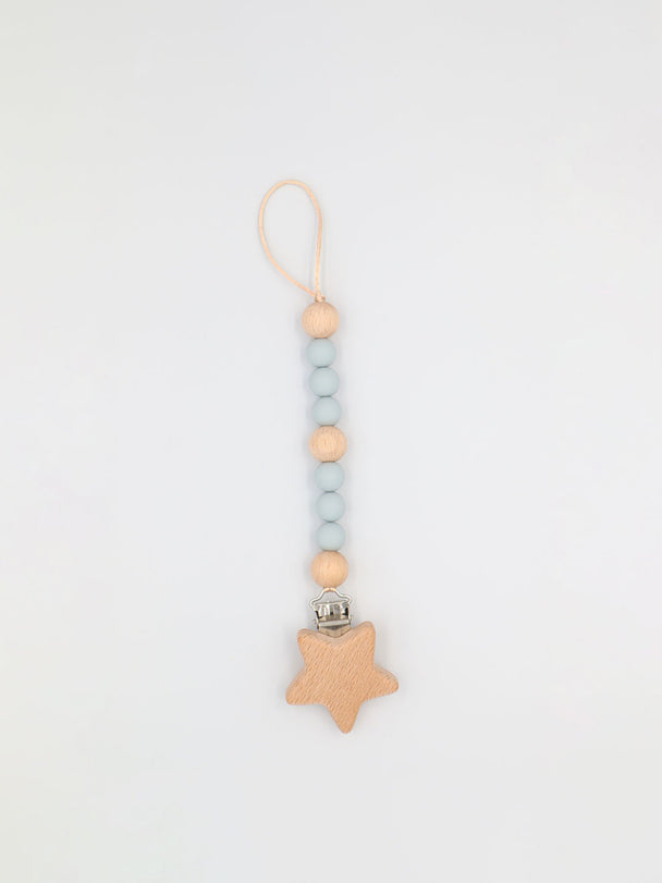 Stellar Eco-Friendly Silicone & Natural Beechwood Pacifier Clip
