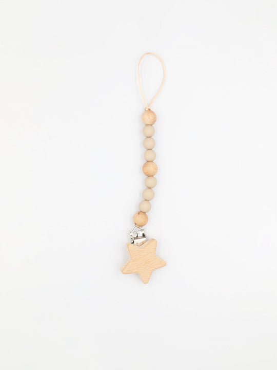 Stellar Eco-Friendly Silicone & Natural Beechwood Pacifier Clip