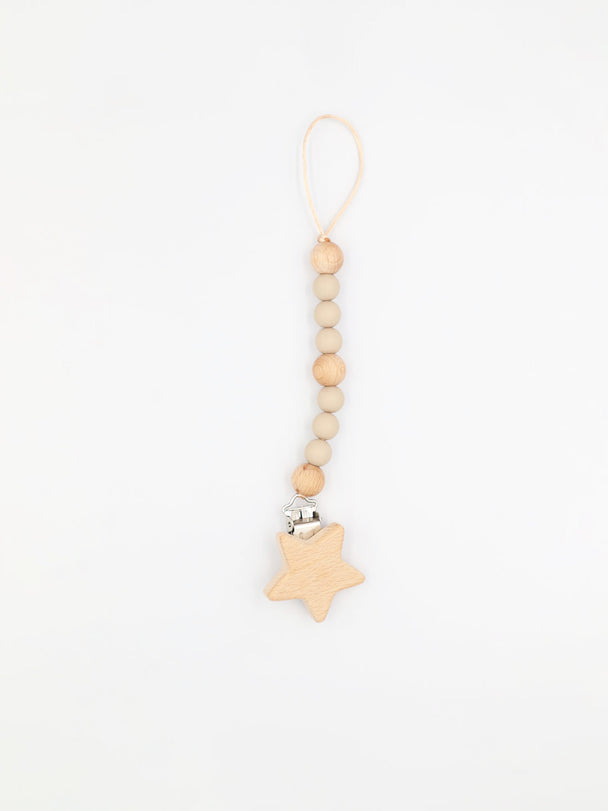 Stellar Eco-Friendly Silicone & Natural Beechwood Pacifier Clip