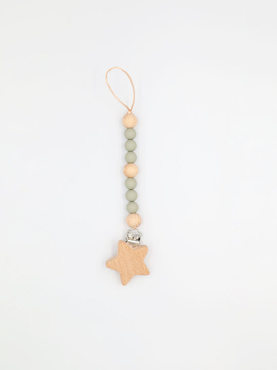Stellar Eco-Friendly Silicone & Natural Beechwood Pacifier Clip