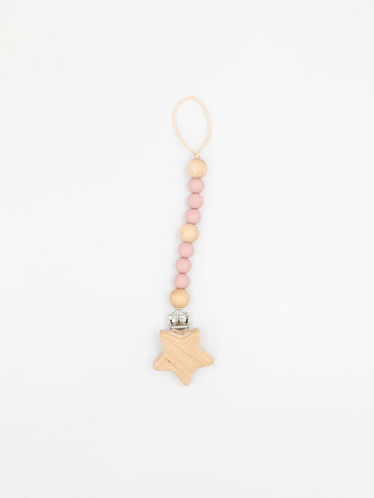 Stellar Eco-Friendly Silicone & Natural Beechwood Pacifier Clip