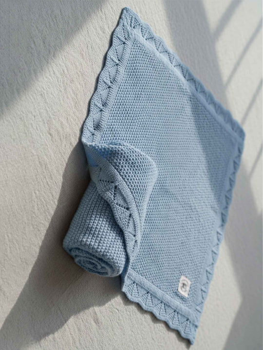 Heirloom Vintage Crochet Baby Blanket – 100% Breathable Cotton