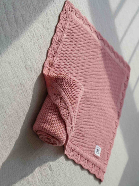 Heirloom Vintage Crochet Baby Blanket – 100% Breathable Cotton