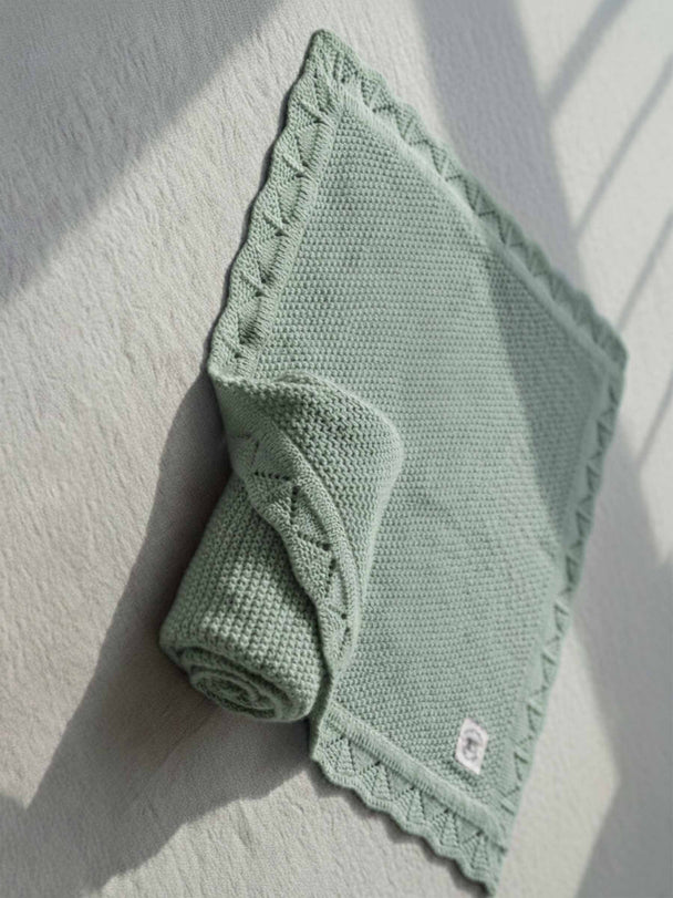 Heirloom Vintage Crochet Baby Blanket – 100% Breathable Cotton