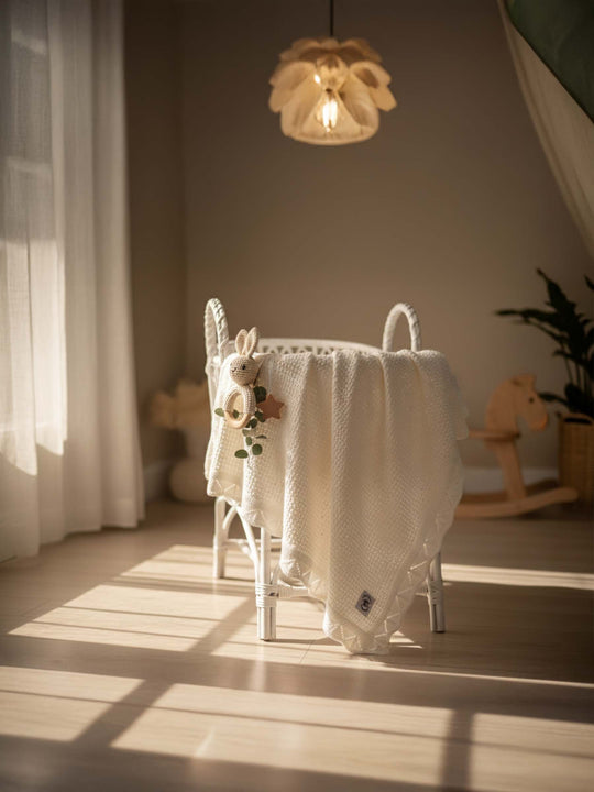 Heirloom Vintage Crochet Baby Blanket – 100% Breathable Cotton