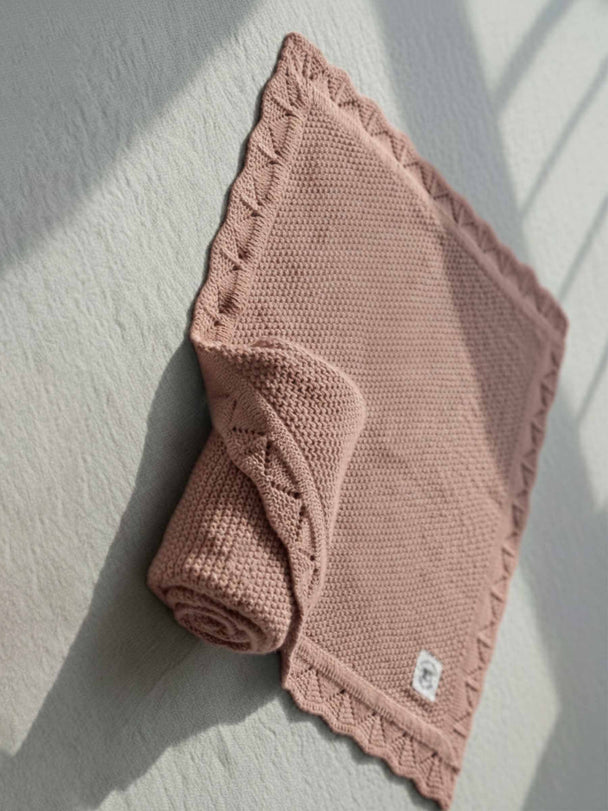 Heirloom Vintage Crochet Baby Blanket – 100% Breathable Cotton