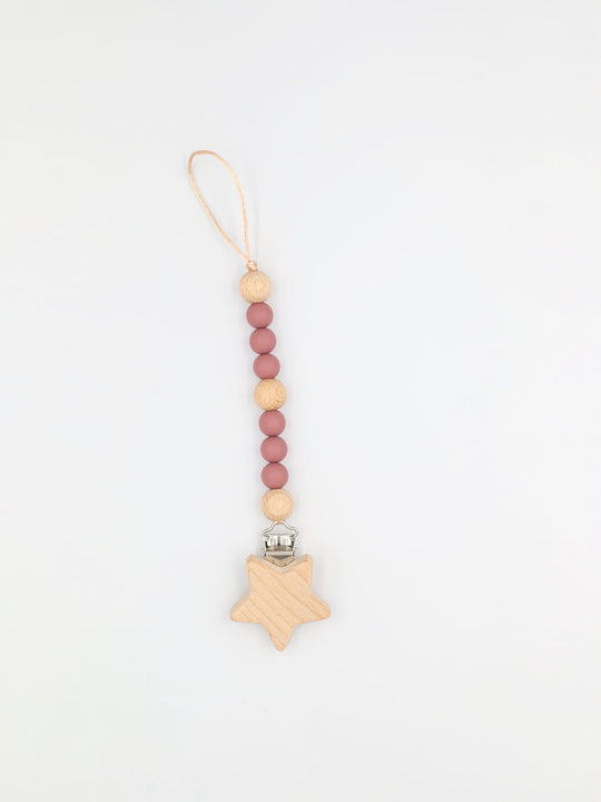 Stellar Eco-Friendly Silicone & Natural Beechwood Pacifier Clip