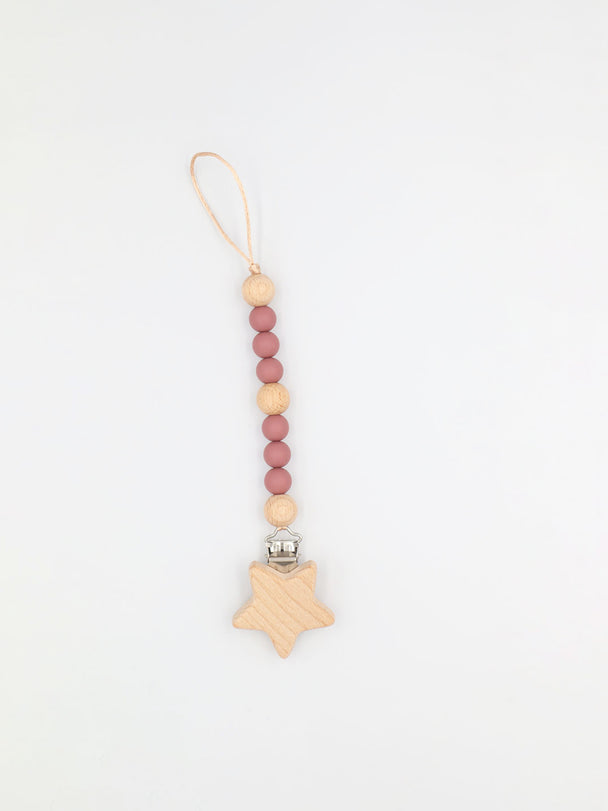 Stellar Eco-Friendly Silicone & Natural Beechwood Pacifier Clip